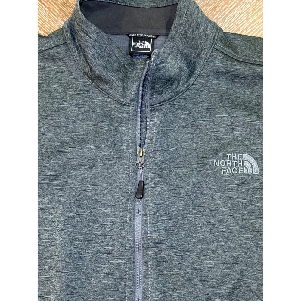 The North Face Mens XXL Gray Heathered Full Zip Fleece Lined Performance Vest